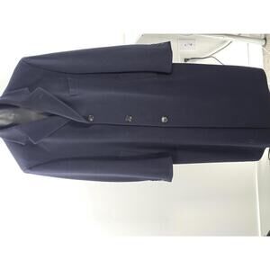 Lauren Ralph Lauren Classic Navy Blue Men's Long Wool Coat 44 R